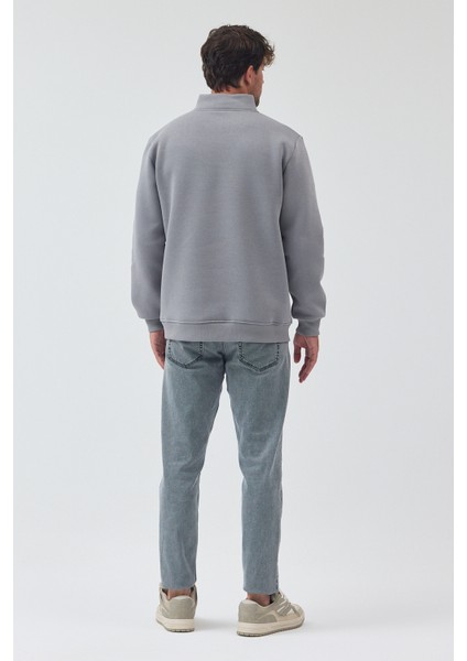Erkek Oversize Yarım Fermuarlı Içi Polarlı Yumuşak Dokulu %100 Pamuk Sweatshirt fırsatları