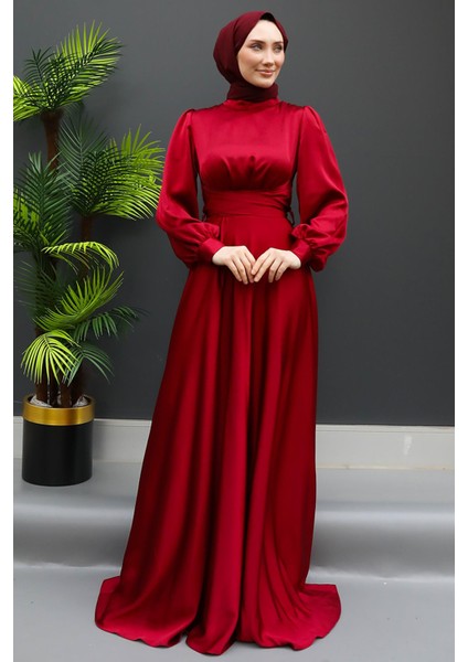 Beli Çapraz Bağlamalı Elbise Bordo fiyatları