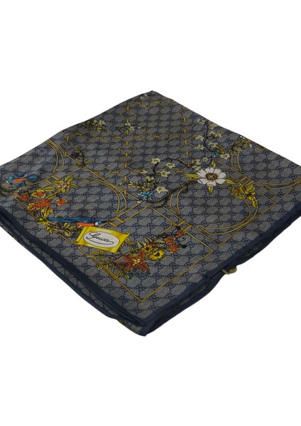 Vual Ipek Şal Çiçekli G Baskılı Kot Mavi modelleri