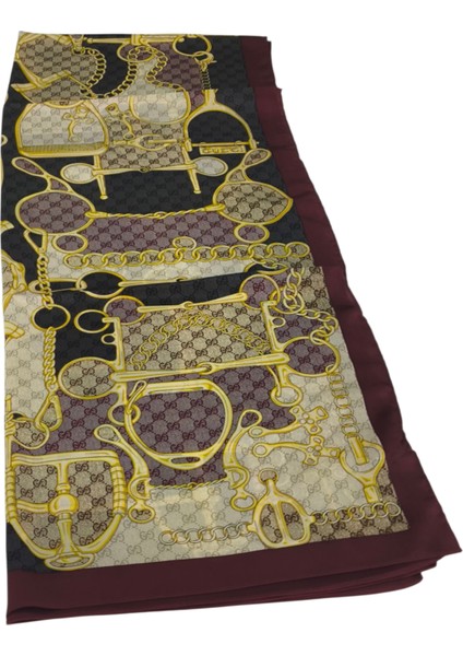 Vual Ipek Şal G Baskılı Kemerli Desen Bordo fırsatları