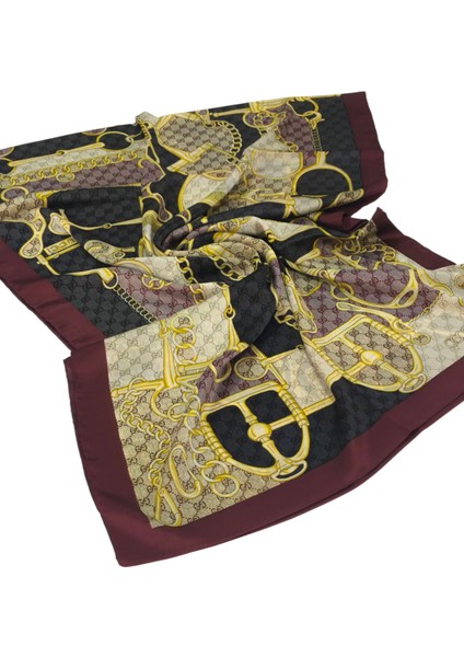 Vual Ipek Şal G Baskılı Kemerli Desen Bordo indirimleri