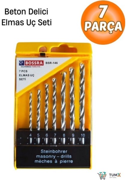 Elmas Uç Seti 7 Parça Beton Delme Matkap Ucu