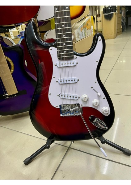 3 Sıngle Redburst (Kırmızı) Elektro Gitar Kılıf Pena Dahil Kod 3054 modelleri