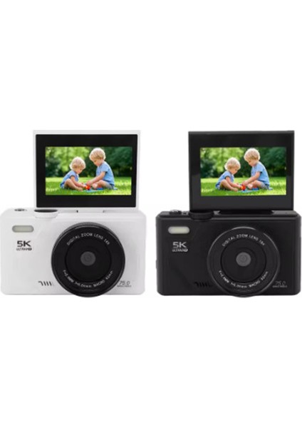 5K 75MP HD Dijital Kamera 18X Dijital Zoom, Flaşlı,3.0 inç Ekranlı Vlog ve Fotoğraf Makinesi fırsatları