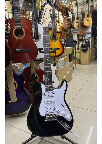 2 Humbucker 1 Sıngle Siyah Elektro Gitar Kılıf Pena Dahil Kod 8023