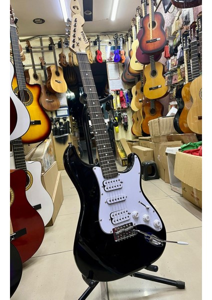 2 Humbucker 1 Sıngle Siyah Elektro Gitar Kılıf Pena Dahil Kod 8023 fiyatları