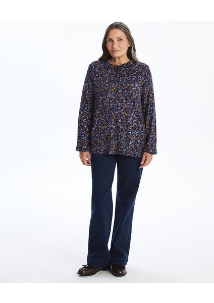 Yeni Sezon Bağlamalı Yaka Desenli Uzun Kollu Kadın Bluz modelleri