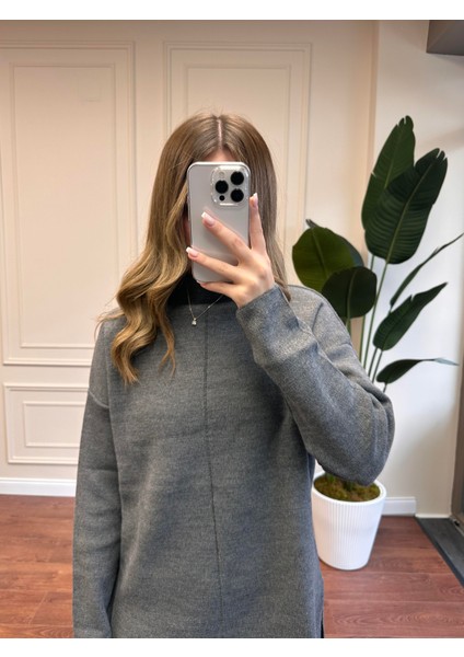 Yarım Boğazlı Triko Takım - Antrasit fiyatları