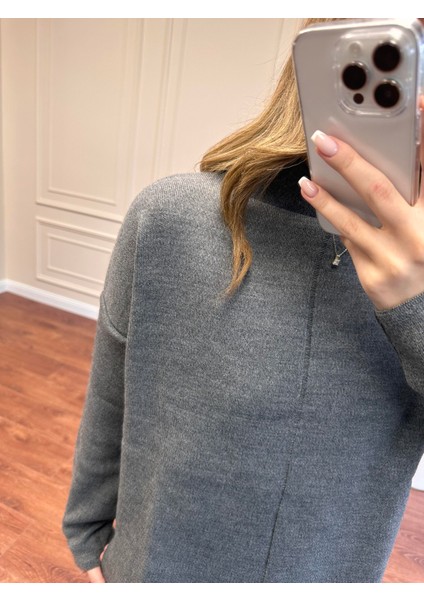 Yarım Boğazlı Triko Takım - Antrasit modelleri