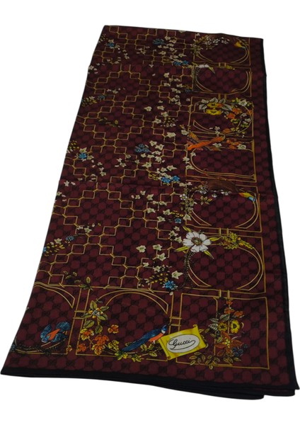 Vual Ipek Şal Çiçekli G Baskılı Bordo modelleri