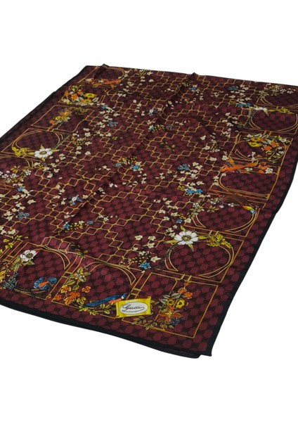 Vual Ipek Şal Çiçekli G Baskılı Bordo fırsatları