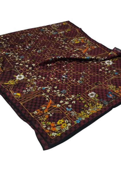 Vual Ipek Şal Çiçekli G Baskılı Bordo indirimleri