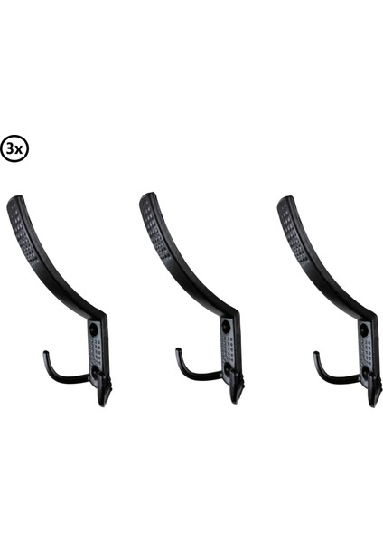 Noktalı Portmanto Askı Siyah x 3 Adet