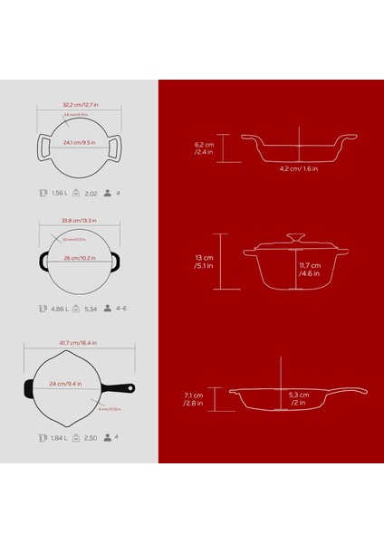 Bordo Döküm Set – Şıklıkta ve Lezzette Döküm Farkı indirimleri
