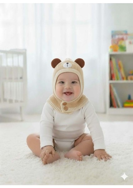 Kitti 25480-01 Düğmeli Boyunluk Triko Bere