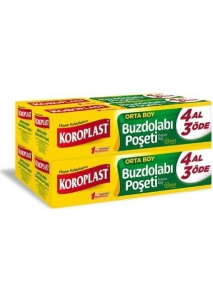 Buzdolabı Poşeti 3+1 Orta 20'li 4 Adet