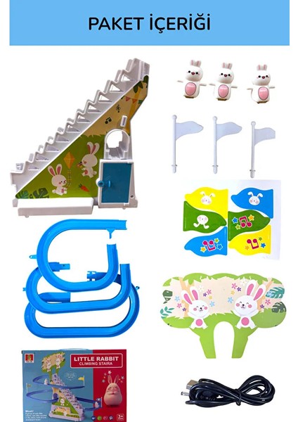 Büyük Boy Dön Dolaş Tavşan Sesli, Işıklı, Pilli ve Şarjlı Kullanım 3 Adet Tavşanlı Dön Dolaş Rabbıt fiyatları