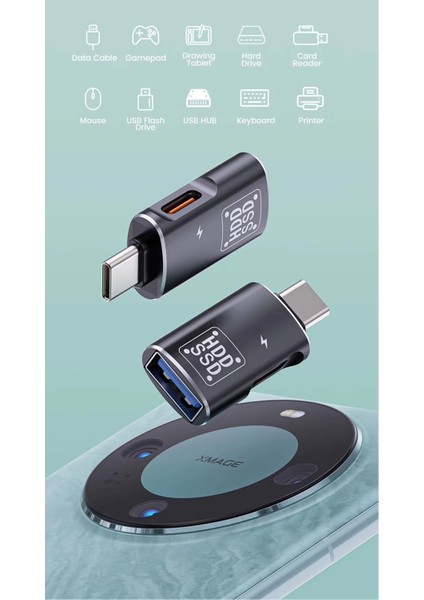 GA89 Type-C To Şarj + Otg 3.0 2in1 Adaptör Telefona Harddisk Bağla Alüminyum Kasa indirimleri