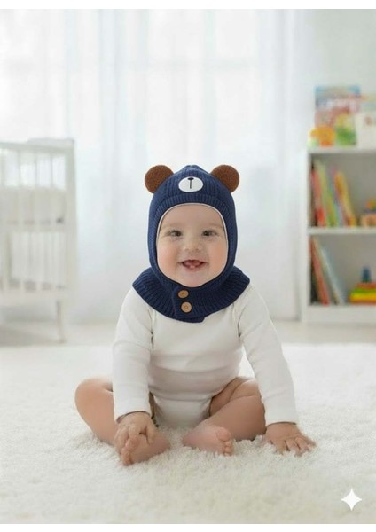 Kitti 25480-01 Düğmeli Boyunluk Triko Bere