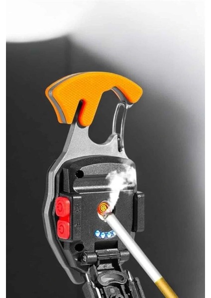 Yeni Nesil Kamp Feneri Çok Fonksiyonlu Fener Anahtarlık USB Çakmaklı Cam Kırıcı Kemer Kesici Açacak modelleri