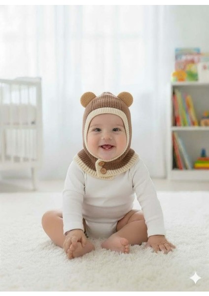 Kitti 25480-02 Düğmeli Boyunluk Triko Bere