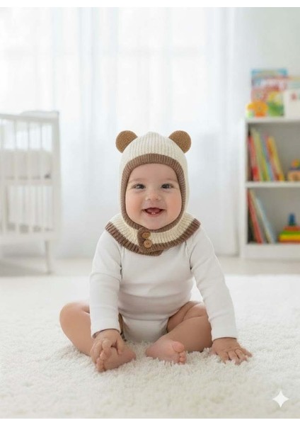 Kitti 25480-02 Düğmeli Boyunluk Triko Bere