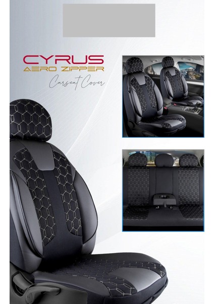 Honda Cr-V Deri Detaylı Oto Koltuk Kılıfı Ön Arka Set Cyrus Seri Siyah Beyaz Scr 97-18 indirimleri