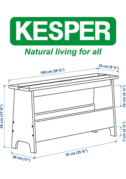 Bank Tabure Çam Ağacı 100 cm indirimleri