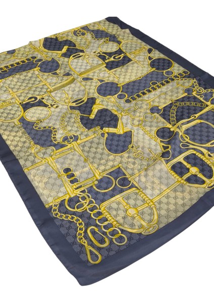 Vual Ipek Şal G Baskılı Kemerli Desen Kot Mavisi indirimleri