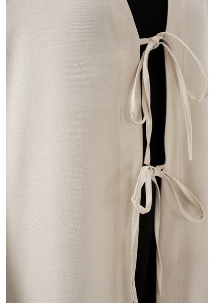 Keten Tesettür Kimono 5968 - Ekru fiyatları