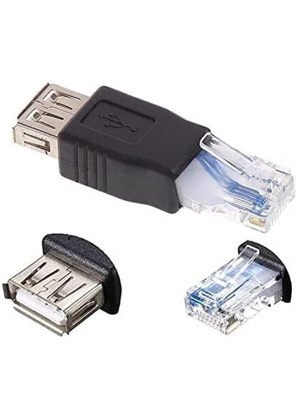 Dişi USB Ethernet Aparat Çevirici Rj 45 Dişi USB Erkek Internet Jack