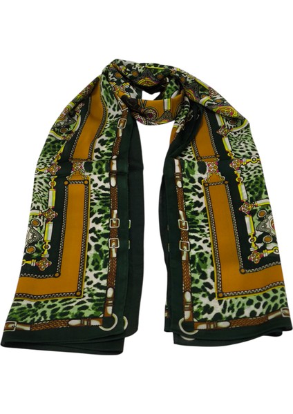 Vual Ipek Şal Leopar Desenli Yeşil modelleri