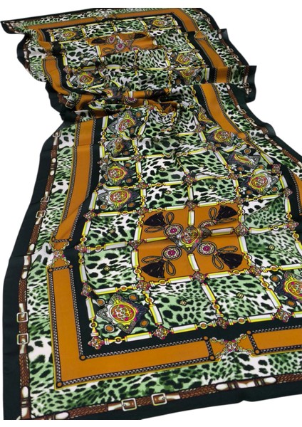 Vual Ipek Şal Leopar Desenli Yeşil indirimleri