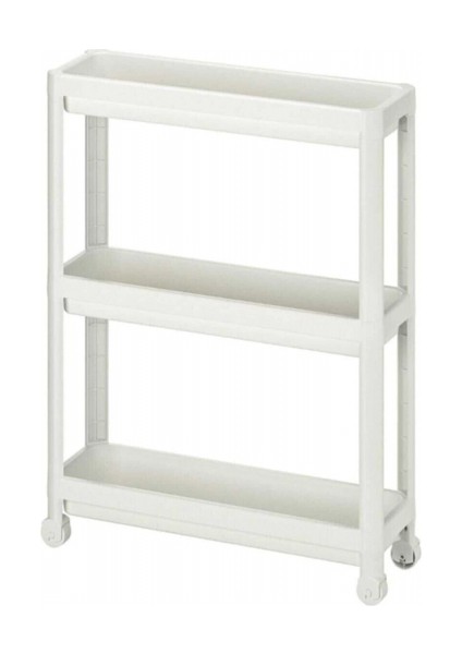 Vesken Beyaz 3lü Tekerlekli Dikdörtgen Raf Ünitesi Banyo Mutfak Düzenleyici Raf Modern Depolama Raf fiyatları