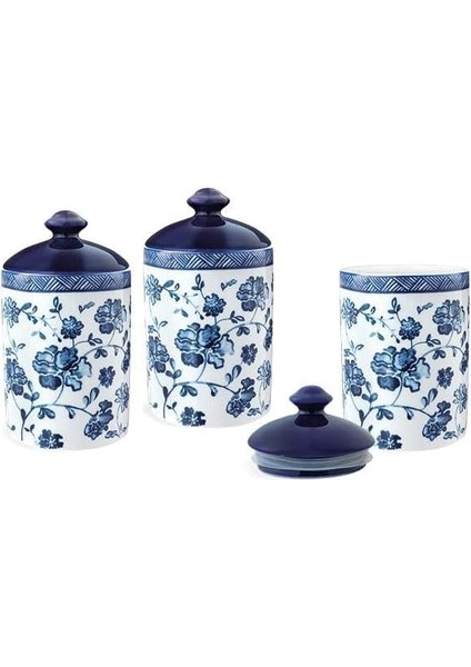 Coco Fleur 3'lü Seti, Mavi & Beyaz