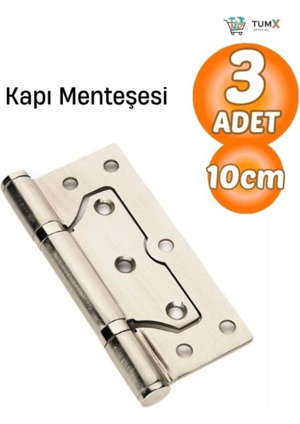 Çelik Saten Kelebek Menteşe Kapı Menteşesi 10 cm (3 Adet)