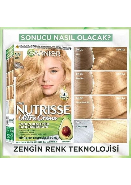 Garnier Nutrisse Yoğun Besleyici Kalıcı Krem Saç Boyası 9.3 Altın Sarısı fiyatları