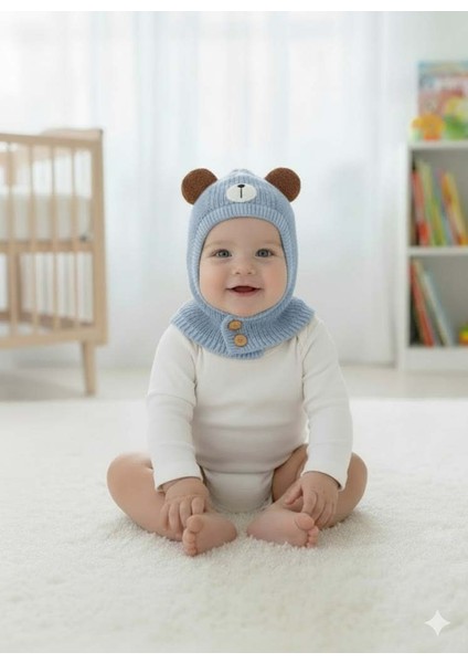 Kitti 25480-01 Düğmeli Boyunluk Triko Bere