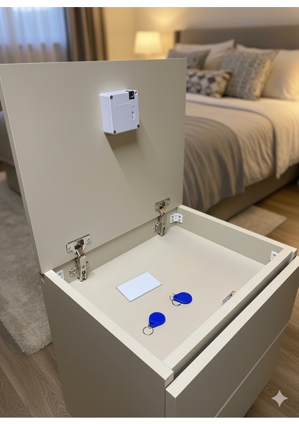 Karmen Kumtaşı Rengi Gizli Bölmeli Komodin