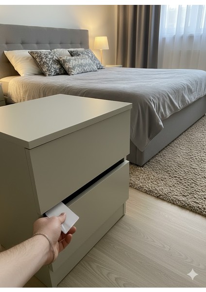 Karmen Kumtaşı Rengi Gizli Bölmeli Komodin modelleri