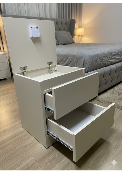 Karmen Kumtaşı Rengi Gizli Bölmeli Komodin fırsatları