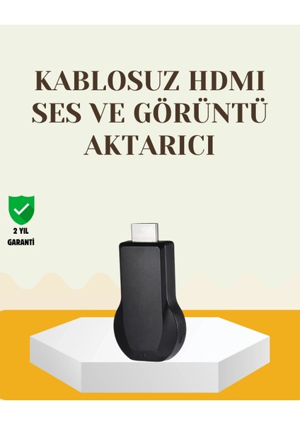 Kompakt HDMI Kablosuz Dongle – 1080P Görüntü ve Plug‑and‑play Kurulum