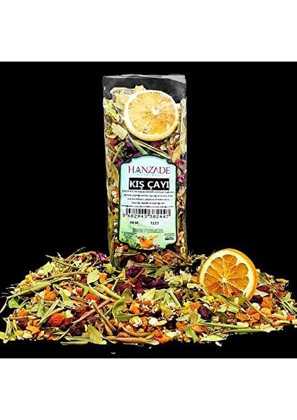Hanzade Bitkisel Kış Çayı 200 gr + Atom Çayı 150 gr Kış Seti Propolisli - C Vitaminli - Kara Mürverli Zengin Içerikli