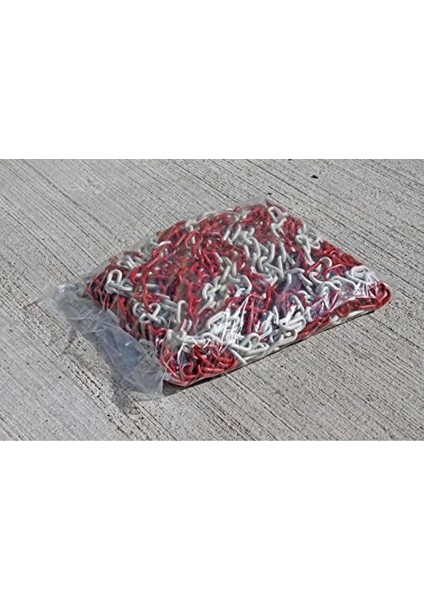 LR-6PC1031 6mm 25 Metre Plastik Trafik Zinciri, Kırmızı Beyaz fiyatları