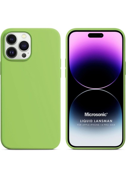 14 Pro Max Için Kılıf Lansman Silikon Açık Yeşil [ 14 Pro Max ile Uyumlu Kılıf - Açık Yeşil]
