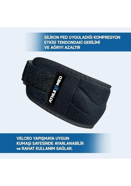 Athlex Med Patella Tendon Destek Bandı – Silikonlu, Ayarlanabilir Neopren Diz Altı Bandı, Koşu, Yürüyüş ve Aktif Günlük Kullanım Için Hafif ve Konforlu Destek (1) modelleri