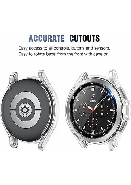 4 46MM Için Kılıf 360 Full Round Soft Silicone Şeffaf [ 4 46MM ile Uyumlu Kılıf - Şeffaf] modelleri