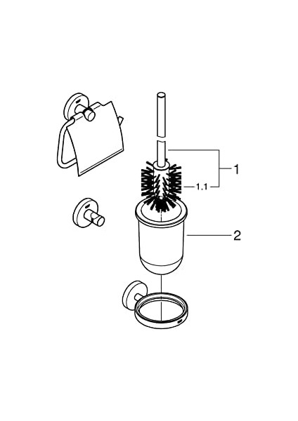 Start Üçlü Tuvalet Aksesuar Seti, Kapaklı Tuvalet Kağıtlığı, Tuvalet Fırçası, Bornoz Askısı, Duş/ Aksesuarları, Krom, 41204000 modelleri
