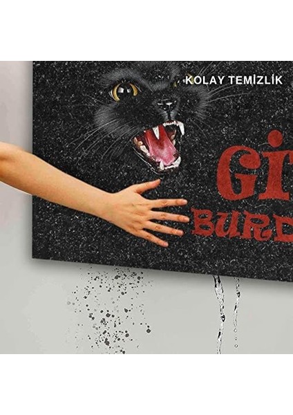 Tasarımlı Dekoratif Kapı Önü Paspas, Dış Mekan/ev Içi/ /mutfak/yatak Odası/giriş Paspasları (Git Buradan Siyah, 45X70) fiyatları