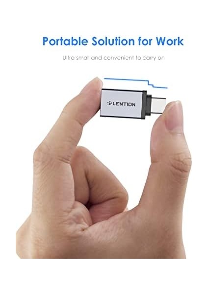 Lentıon Usb-C - USB 3.0 Adaptörü, Tip-C'yi Tip-A'ya Dönüştürme MacBook Pro 13/14/15/16 (Thunderbolt 3/4 Bağlantı Noktası), 2018-2023 Mac Air/ipad Pro, Surface Book 2/go, Daha Fazla (2 Paket, Koyu Gri) modelleri